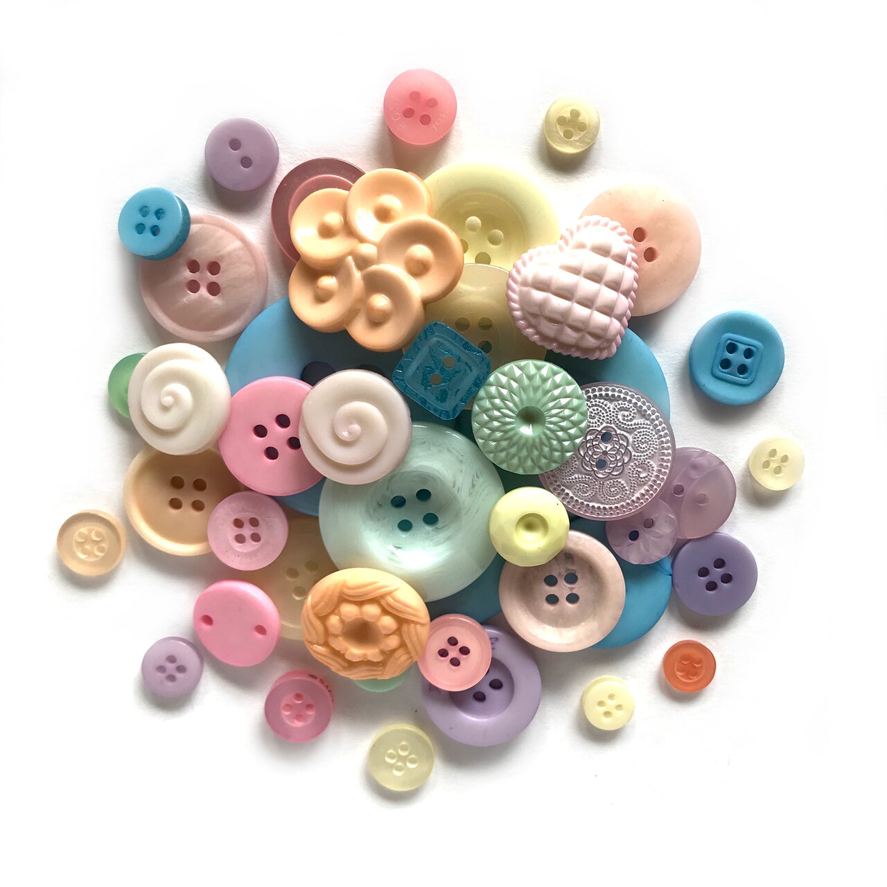 Buttons Galore and More Pastel Button Grab Bag - 6 ounces - 200 Buttons